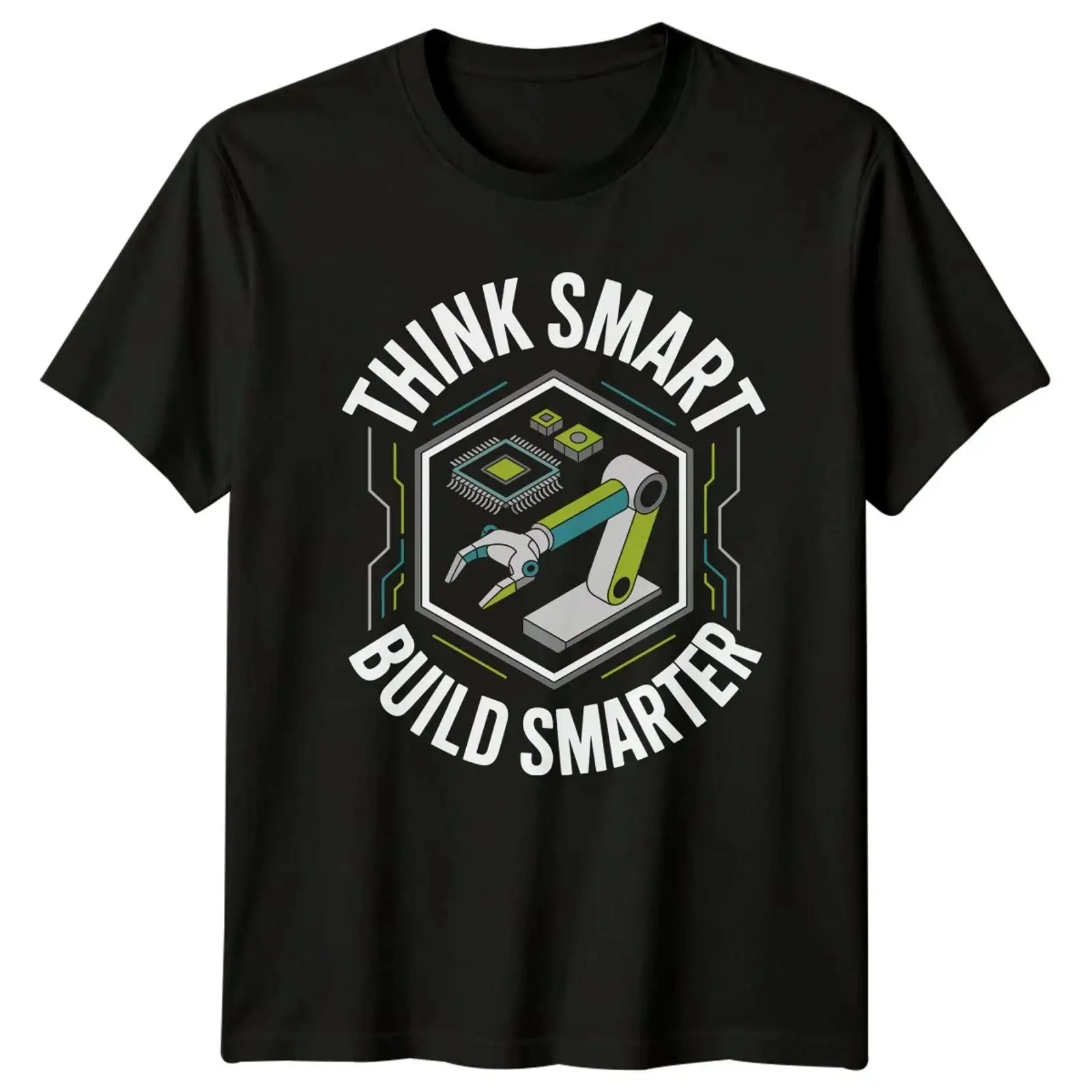 Vintage Fashion Build - เสื้อยืด Think Smart Build Smarter สำหรับผู้ชาย