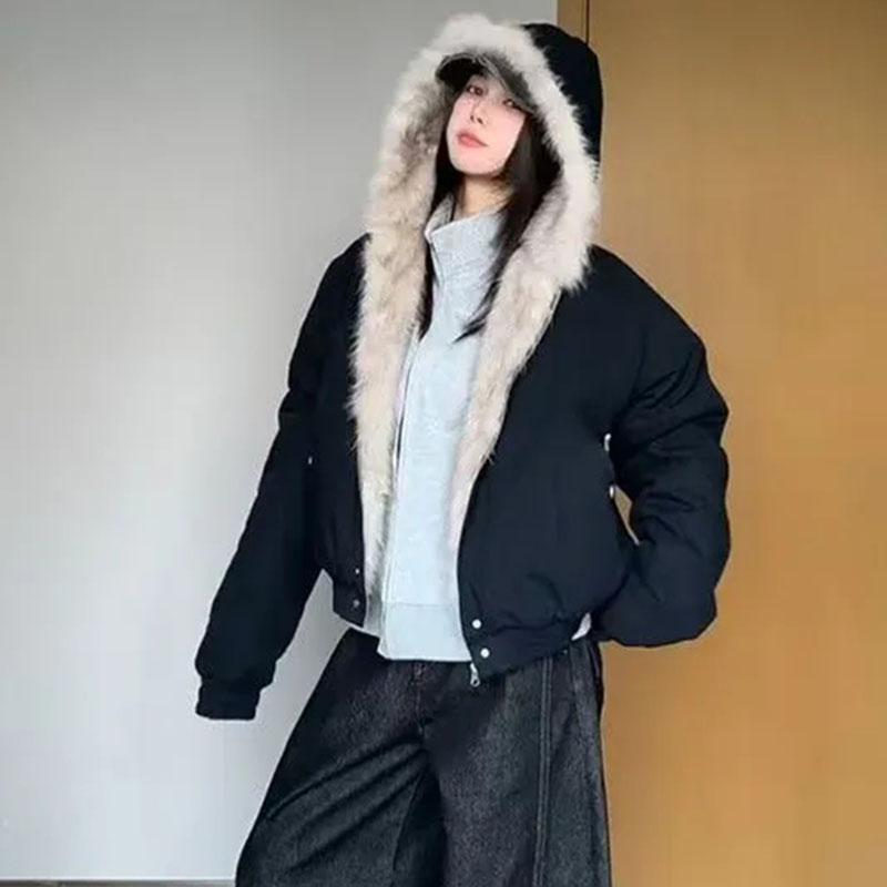 Velvet Blazer Vintage - ฤดูใบไม้ร่วงฤดูหนาวพลัสกำมะหยี่เสื้อแจ็คเก็ตผู้หญิงอเมริกันวินเทจเสื้อคลุมสั้นหญิงลำลองหลวมคอตุ๊กตาผ้าฝ้าย