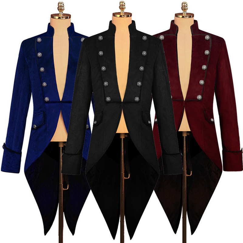 Velvet Blazer Vintage - ชุดทักซิโด้ผ้ากำมะหยี่สำหรับฮาโลวีนปี 2025 สำหรับผู้ชายและผู้หญิง สไตล์ยุโรป-อเมริกัน ย้อนยุคยุคกลาง แนวพังก์