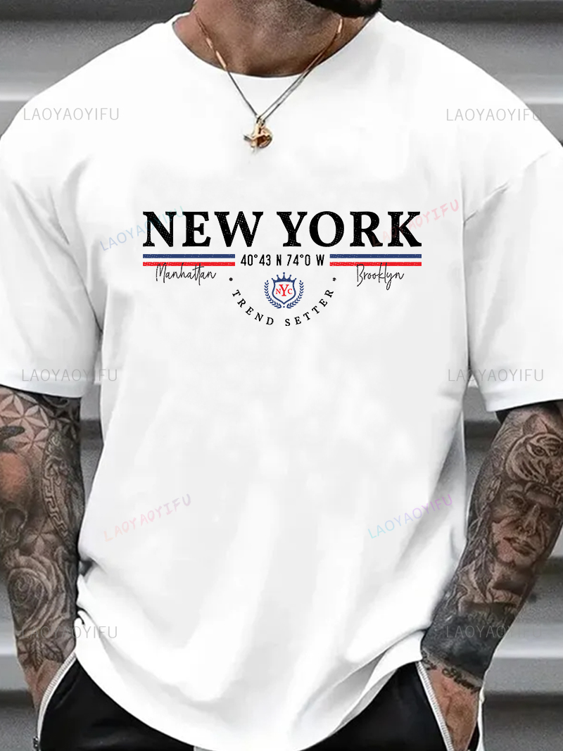 Vintage Fashion York - เสื้อยืดลายกราฟิกนิวยอร์ก ยูนิเซ็กส์ สไตล์วินเทจ สตรีทแวร์ โอเวอร์ไซส์ แฟชั่นฤดูร้อน