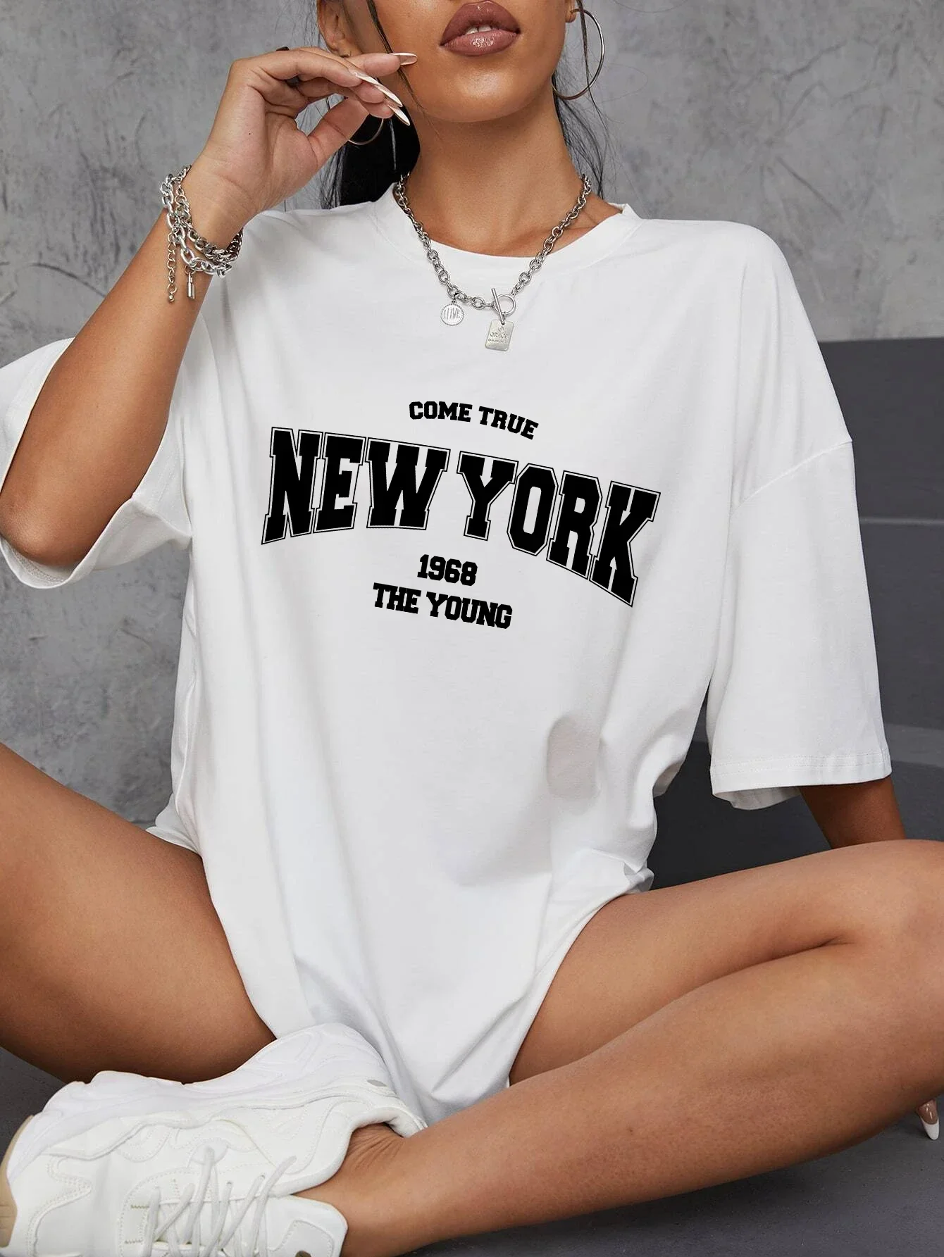 Vintage Fashion York - วินเทจ 1968 นิวยอร์กเสื้อยืดกราฟิกยูนิเซ็กส์ เรโทร สตรีทแวร์ โอเวอร์ไซส์