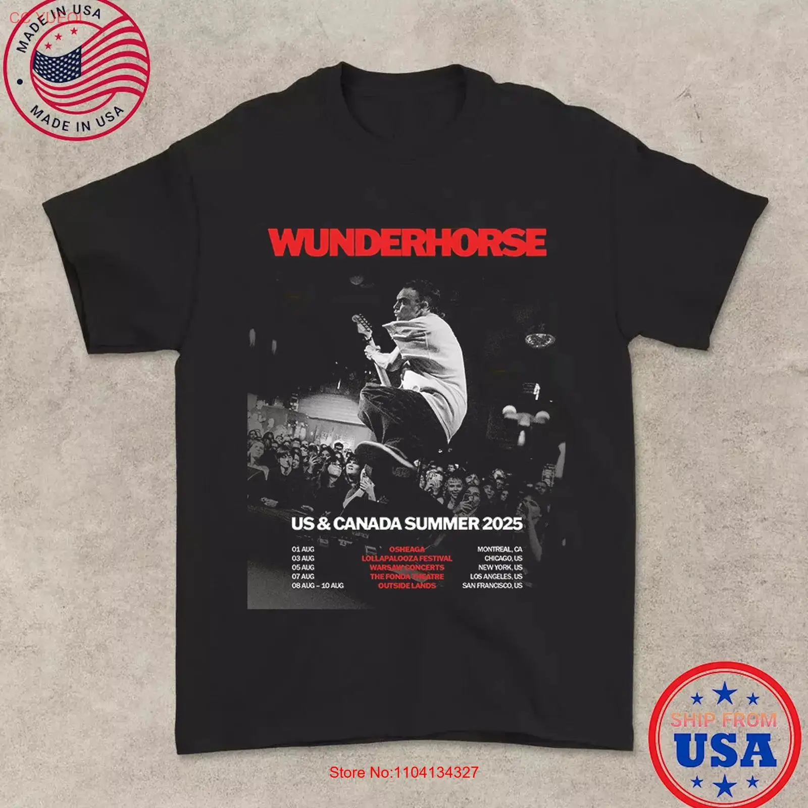 Vintage Fashion Canada - เสื้อยืด Wunderhorse 2025 Tour SUMMER US
