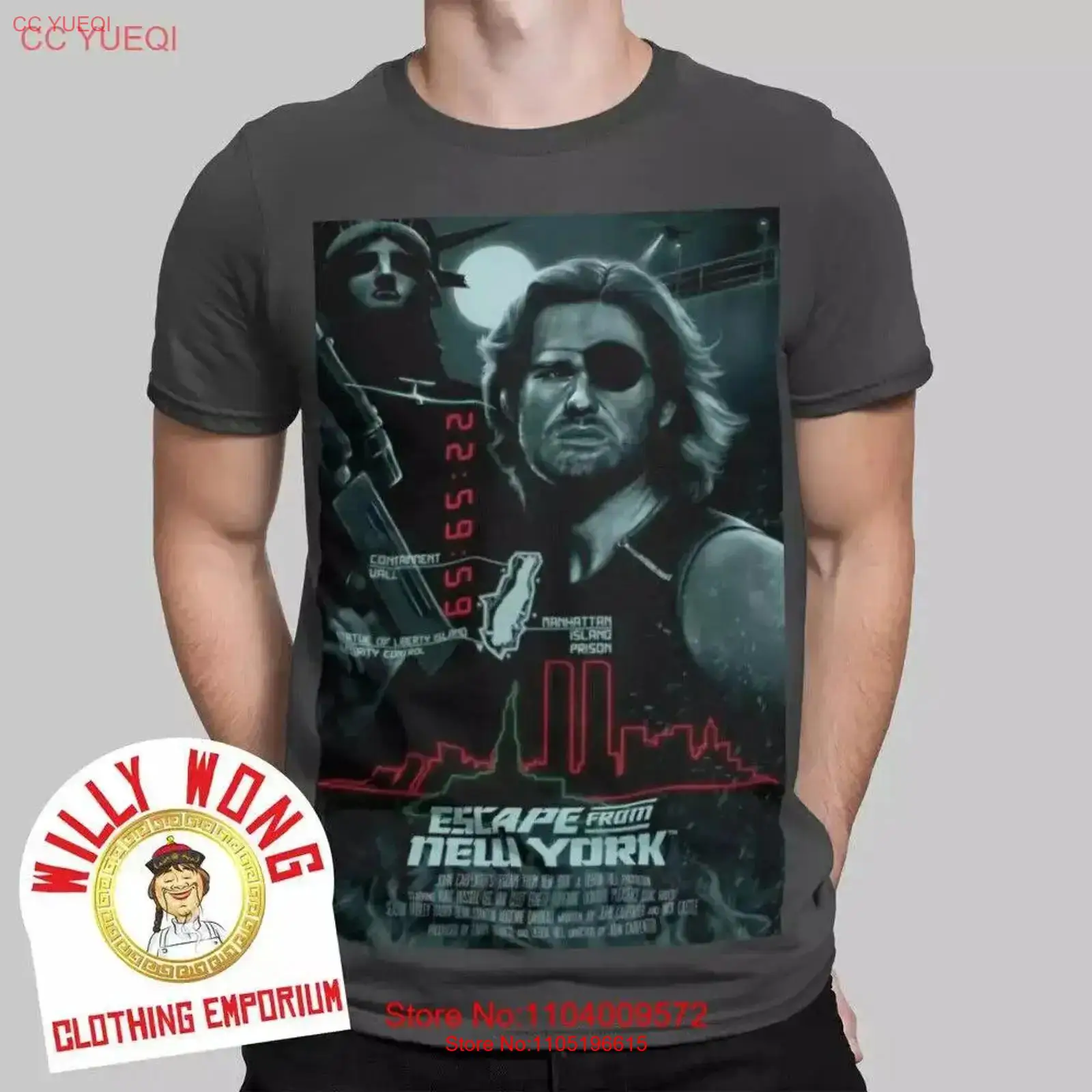 Vintage Fashion York - เสื้อยืดลายหนีจากนิวยอร์ก ภาพยนตร์ย้อนยุค 80s โปสเตอร์งู สไตล์ลำลอง วินเทจ