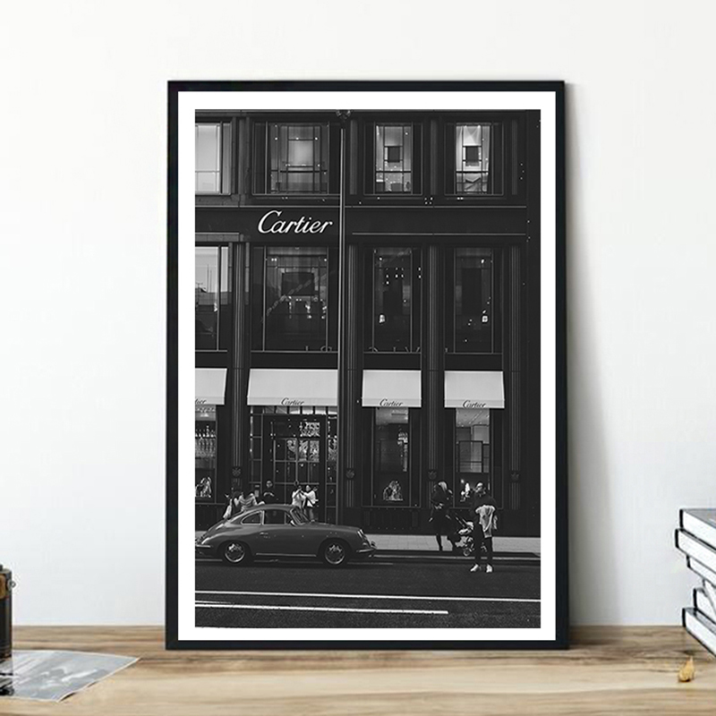 Vintage Fashion Prints For Wall - ภาพวาดบนผ้าใบสไตล์ยุโรป แฟชั่นขาวดำ ภาพพิมพ์วินเทจ โปสเตอร์และภาพติดผนังสำหรับตกแต่งห้องนั่งเล่นและบ้าน