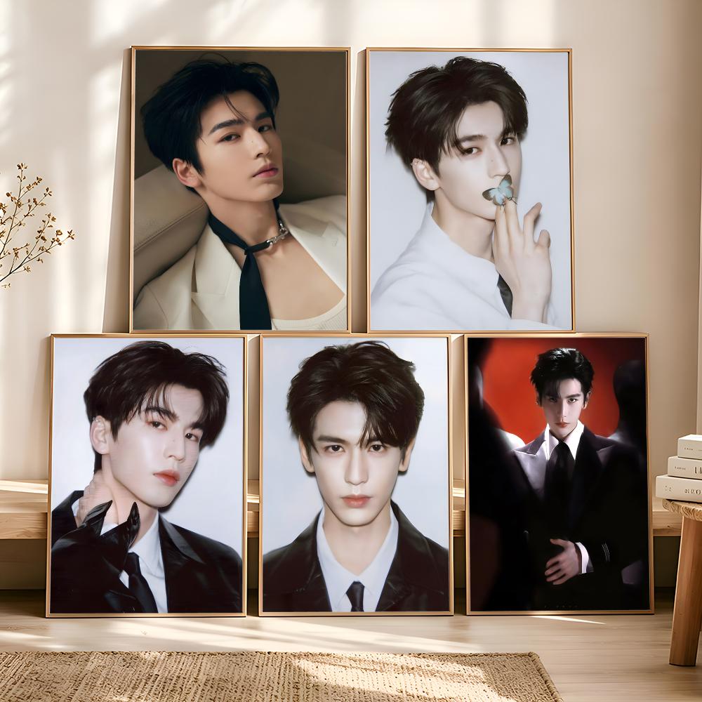 Vintage Fashion Prints For Wall - โปสเตอร์ภาพวาดและพู่กันจีนของนักแสดง Z-Zhang Linghe สไตล์วินเทจ สวยงาม ทันสมัย