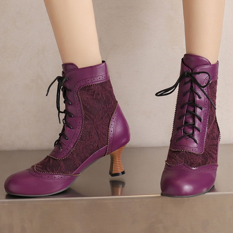ขนาดใหญ่VINTAGEสั้นหญิงLACE-up - Vintage Old Fashion บทวิจารณ์และราคา