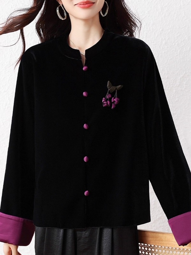 เสื้อคลุมสไตล์จีนสำหรับผู้หญิง - Velvet Blazer Vintage บทวิจารณ์และราคา