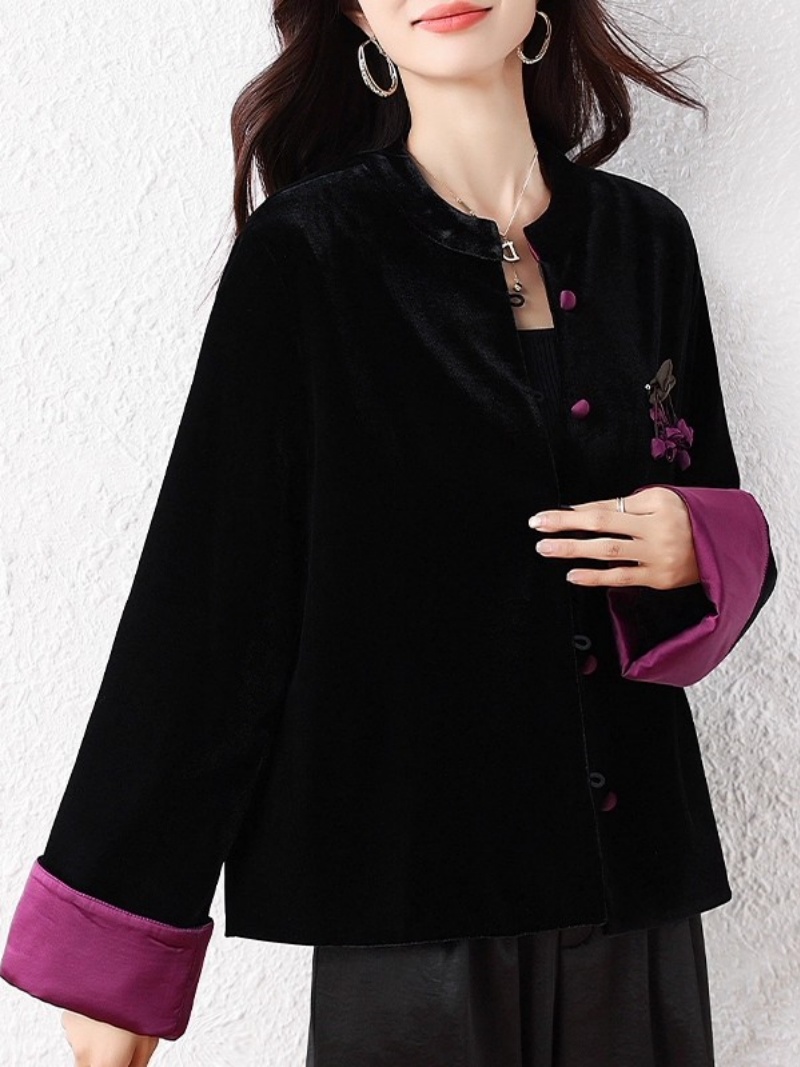 เสื้อคลุมสไตล์จีนสำหรับผู้หญิง - Velvet Blazer Vintage บทวิจารณ์และราคา
