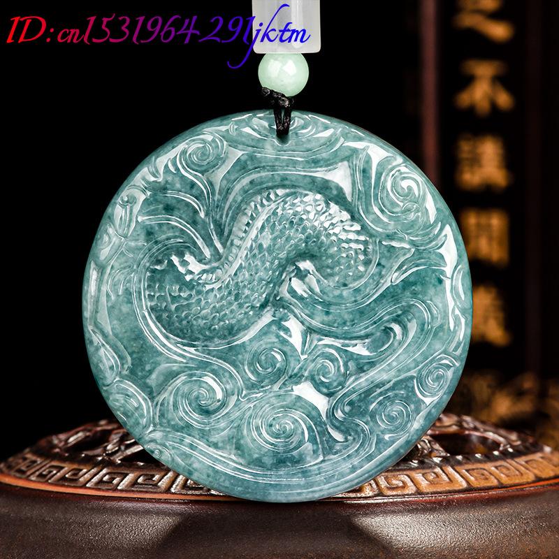 หยกพม่าจี้รูปมังกรสร้อยคอของขว - Vintage Fashion Accessories บทวิจารณ์และราคา