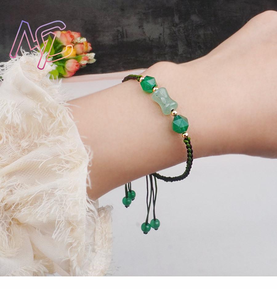 สร้อยข้อมือลูกปัดหยกธรรมชาติสี - Vintage Fashion Accessories บทวิจารณ์และราคา