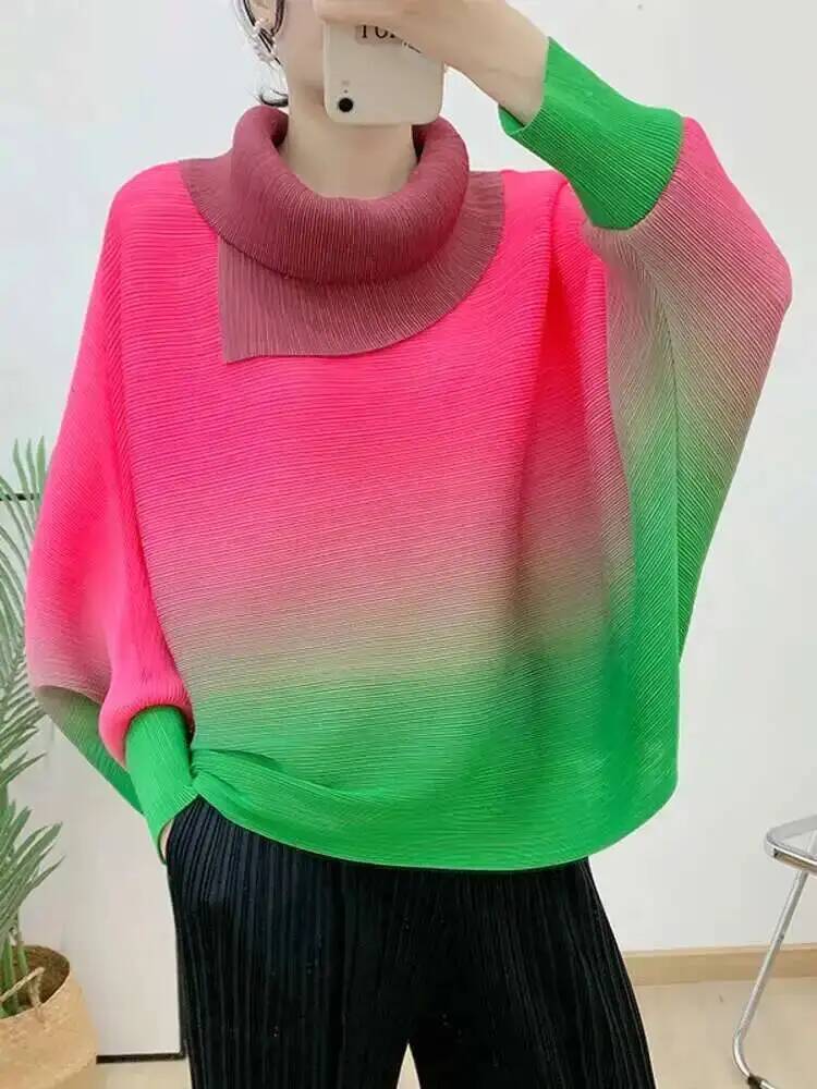 เสื้อยืดจีบไล่เฉดสีสำหรับผู้หญ - Vintage Fashion Build บทวิจารณ์และราคา