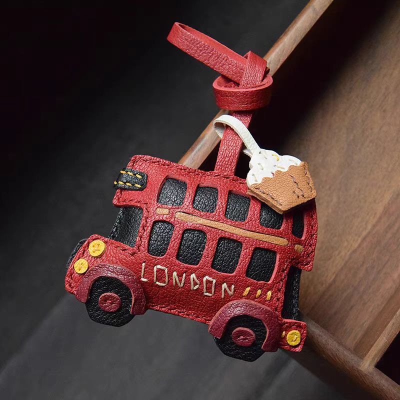 พวงกุญแจหนังแท้ทำมือรูปรถบัสสอ - Vintage Fashion London บทวิจารณ์และราคา