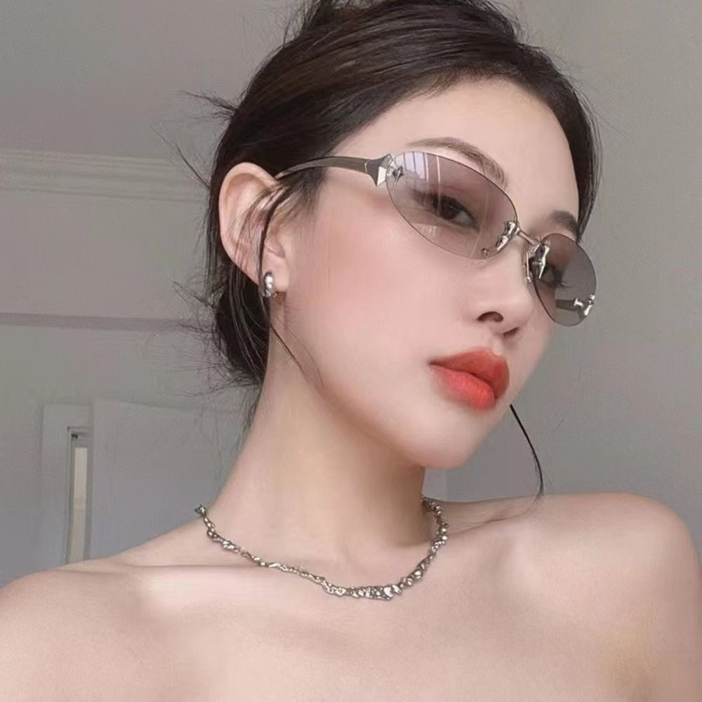 แว่นกันแดดไร้กรอบสไตล์ Y2K ป้อ - Vintage Fashion Y2K บทวิจารณ์และราคา