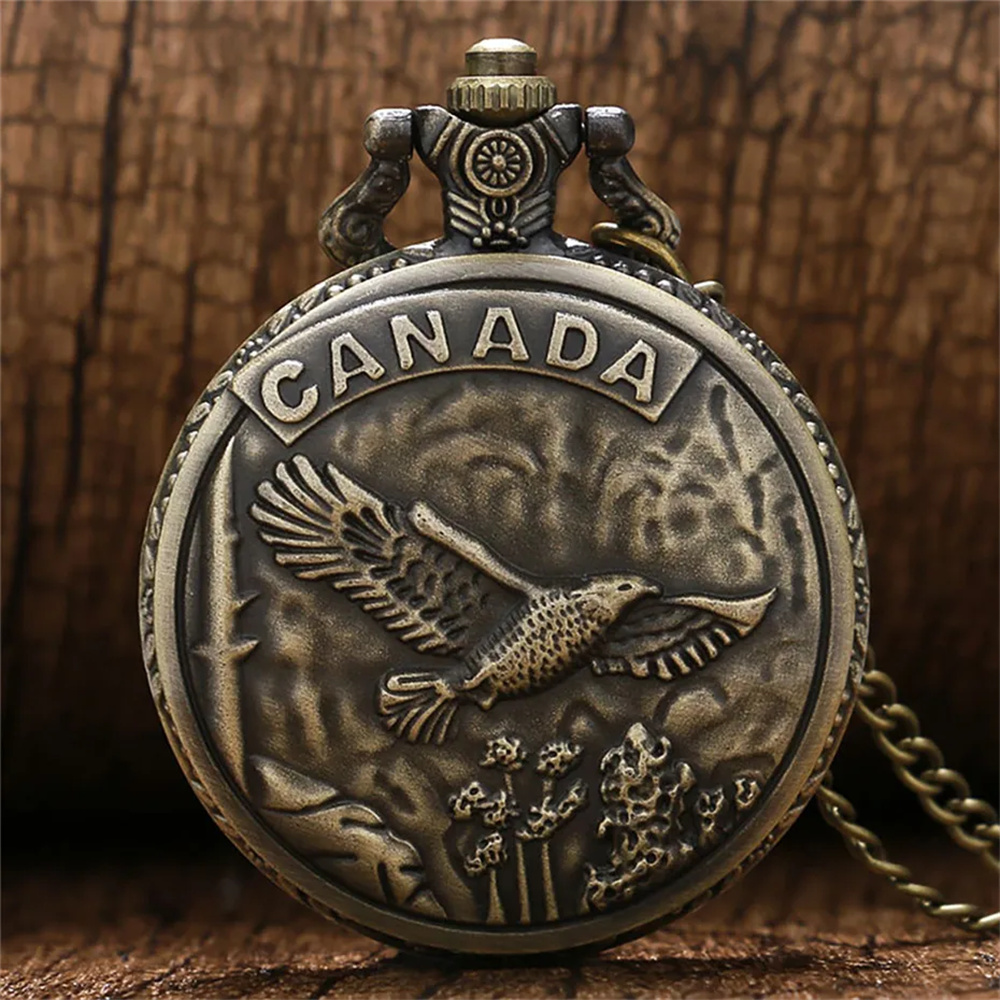 นาฬิกาพกดีไซน์ลายนกอินทรีสีบรอ - Vintage Fashion Canada บทวิจารณ์และราคา