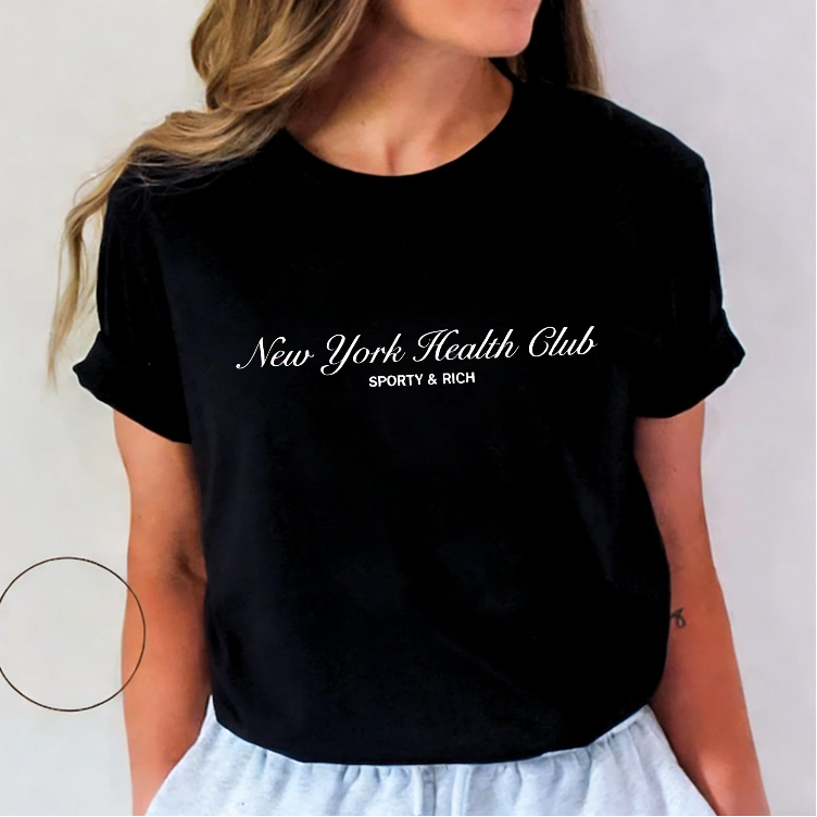 เสื้อยืดผู้หญิงลายพิมพ์ตัวอักษ - Vintage Fashion York บทวิจารณ์และราคา