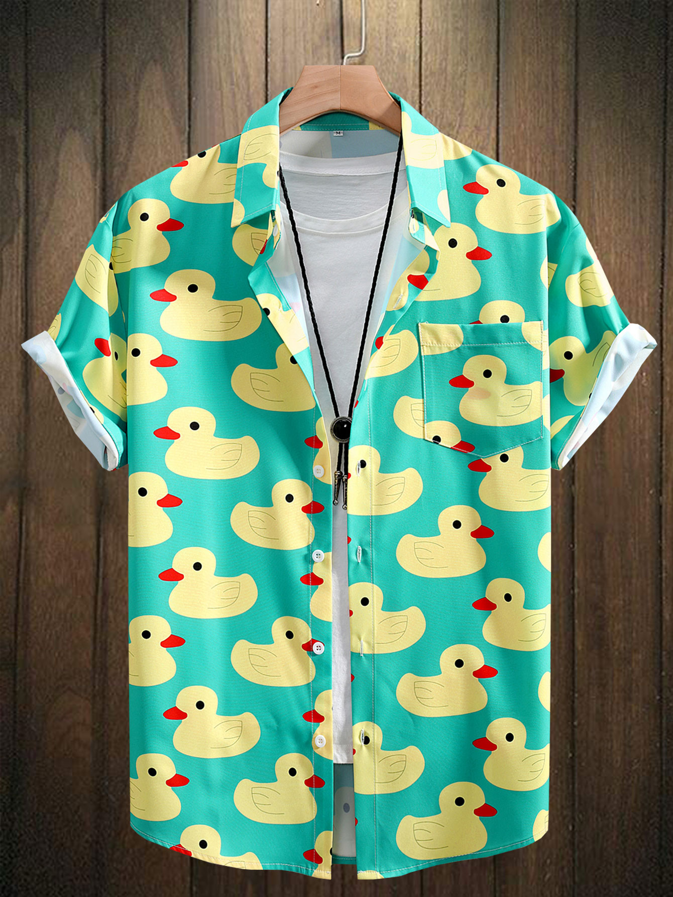 เสื้อเชิ้ตผู้ชาย ลายเป็ดยาง คอ - Bowling Shirt Camp บทวิจารณ์และราคา