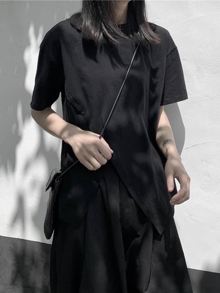 เสื้อยืดลำลองผู้หญิงสีขาว ทรงไ - Vintage Fashion Build บทวิจารณ์และราคา