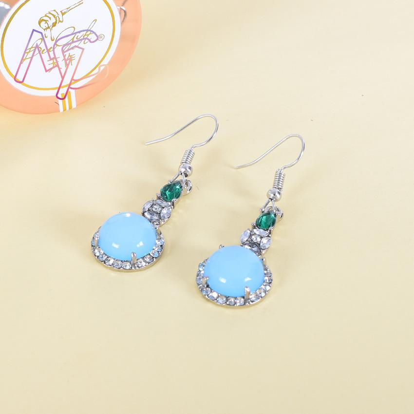 ต่างหูหยกธรรมชาติสีน้ำเงิน ดีไ - Vintage Fashion Accessories บทวิจารณ์และราคา