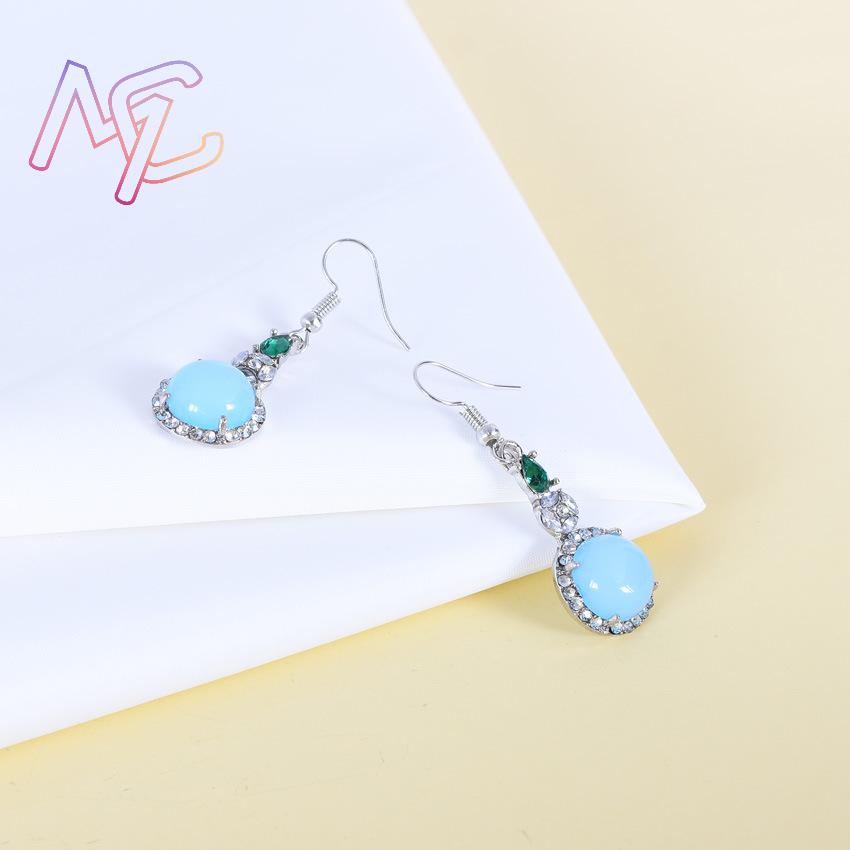 ต่างหูหยกธรรมชาติสีน้ำเงิน ดีไ - Vintage Fashion Accessories บทวิจารณ์และราคา