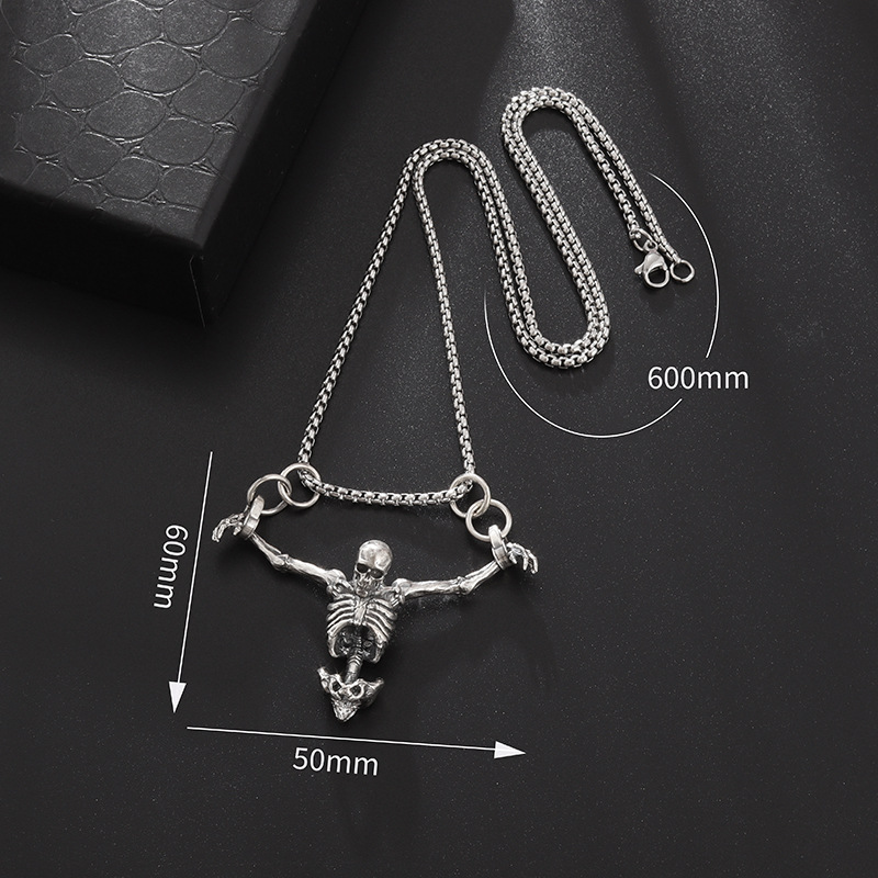 สร้อยคอจี้หัวกะโหลกชุบเงินแนวก - Quirky Vintage Fashion บทวิจารณ์และราคา
