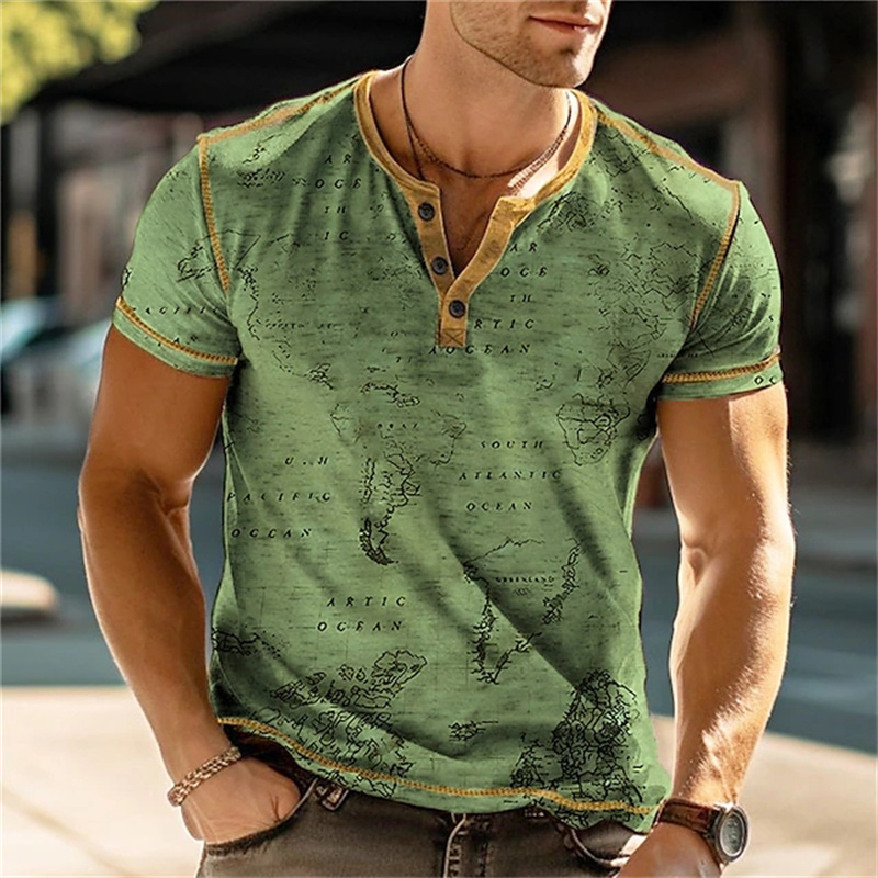 เสื้อเชิ้ตเฮนรี่ผู้ชาย ลายพิมพ - Vintage Fashion Prints บทวิจารณ์และราคา