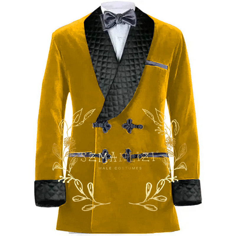 แจ็กเก็ตสูบบุหรี่กำมะหยี่กระดุ - Velvet Blazer Vintage บทวิจารณ์และราคา