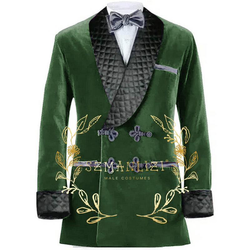 แจ็กเก็ตสูบบุหรี่กำมะหยี่กระดุ - Velvet Blazer Vintage บทวิจารณ์และราคา