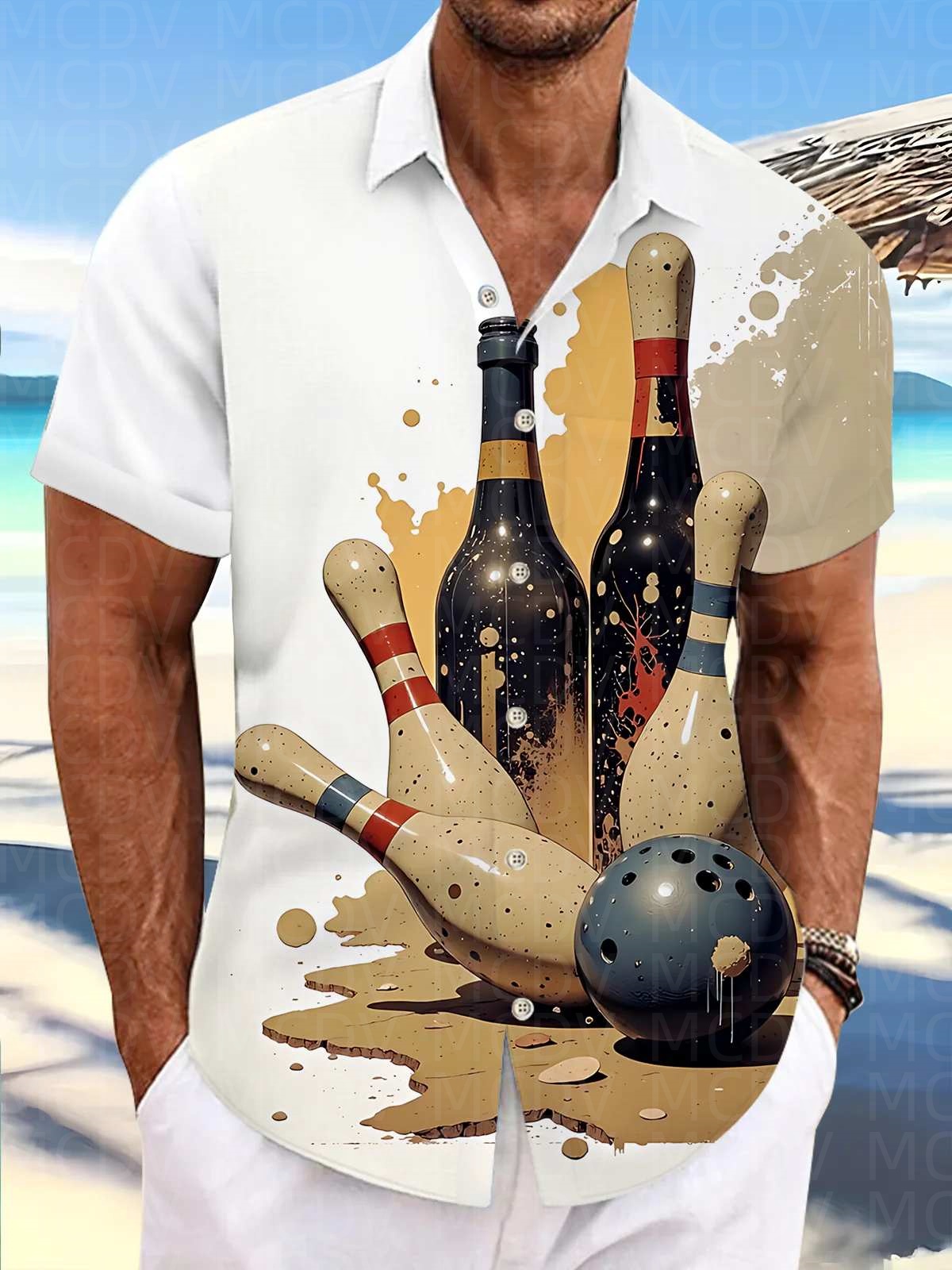 เสื้อฮาวายลายโบว์ลิ่งสำหรับผู้ - Bowling Shirt Camp บทวิจารณ์และราคา
