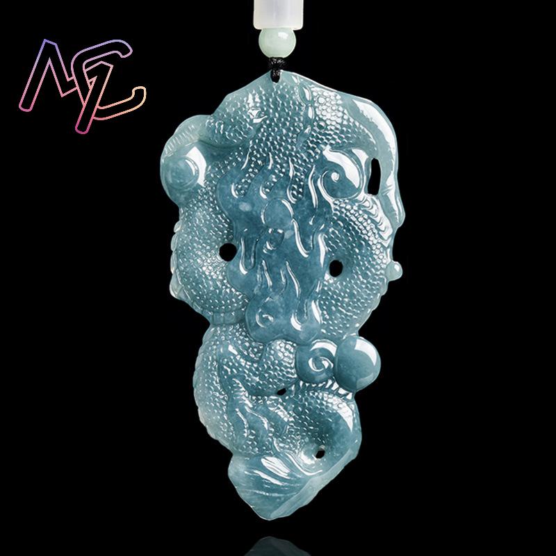 พม่า Jadeite มังกรจี้สร้อยคอหิ - Vintage Fashion Accessories บทวิจารณ์และราคา