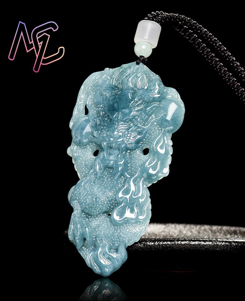 พม่า Jadeite มังกรจี้สร้อยคอหิ - Vintage Fashion Accessories บทวิจารณ์และราคา