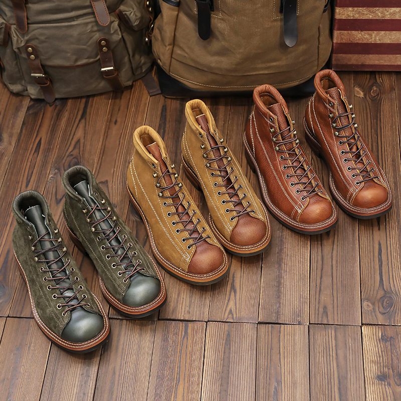 รองเท้าบูทหนังแท้สไตล์วินเทจสำ - Vintage Old Fashion บทวิจารณ์และราคา