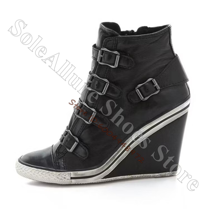 รองเท้าผ้าใบหุ้มข้อสีเทาแบบมีห - Vintage Old Fashion บทวิจารณ์และราคา